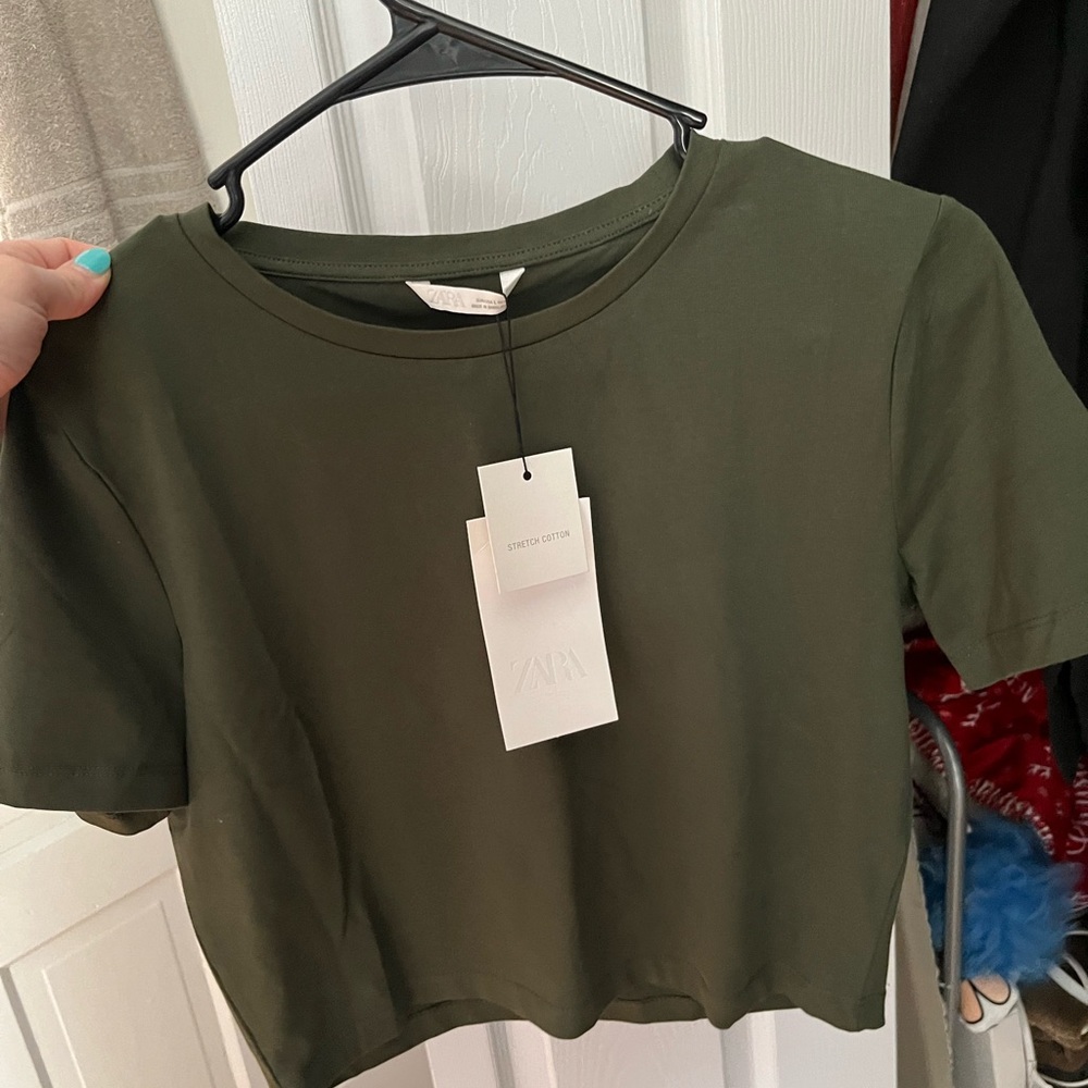 Zara cropped top shirt